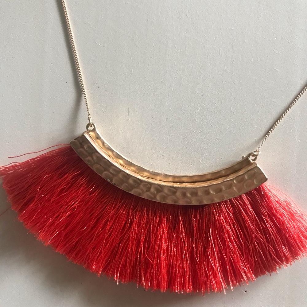 Coral Fringe Necklace